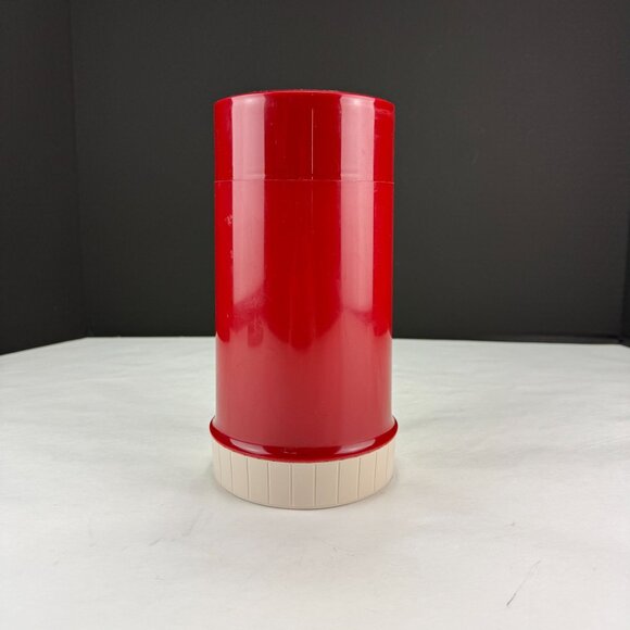 Vintage Thermos King Seeley Hot Cold Vacuum Bottle Red Tan - Picture 1 of 16